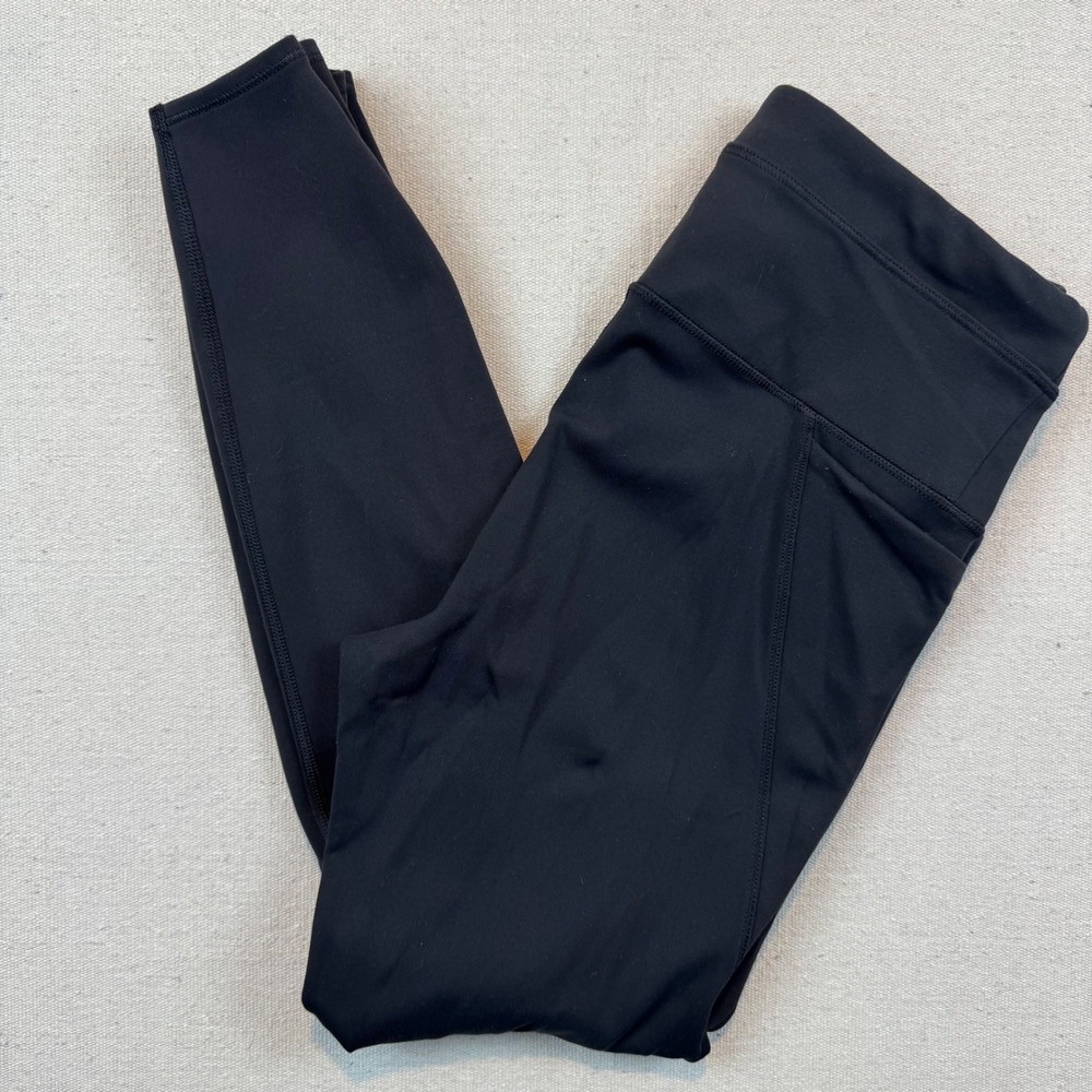 Athleta SP Leggings Womens Black Ankle Zip Side Pocket Athletic Pants